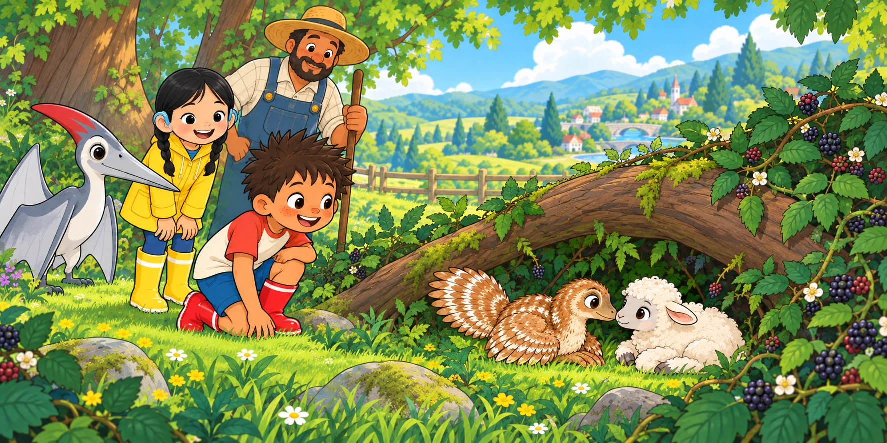 Waffle Finds the Lamb: the turn, story pages 17 and 18.