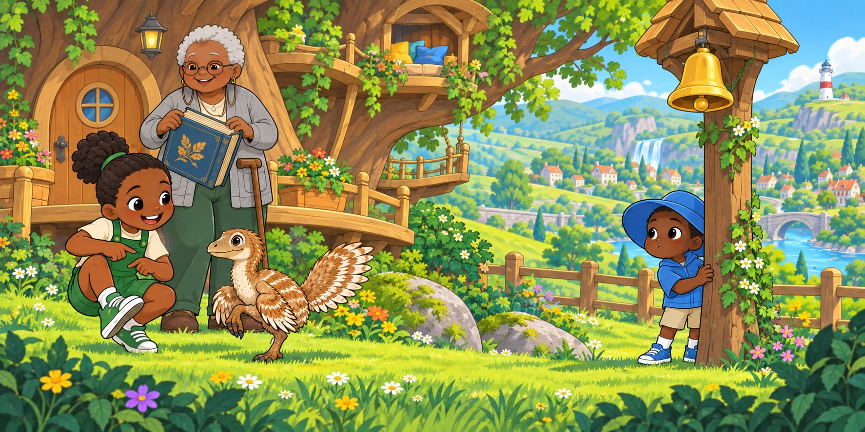 Waffle Finds the Lamb: all home, story pages 29 and 30.