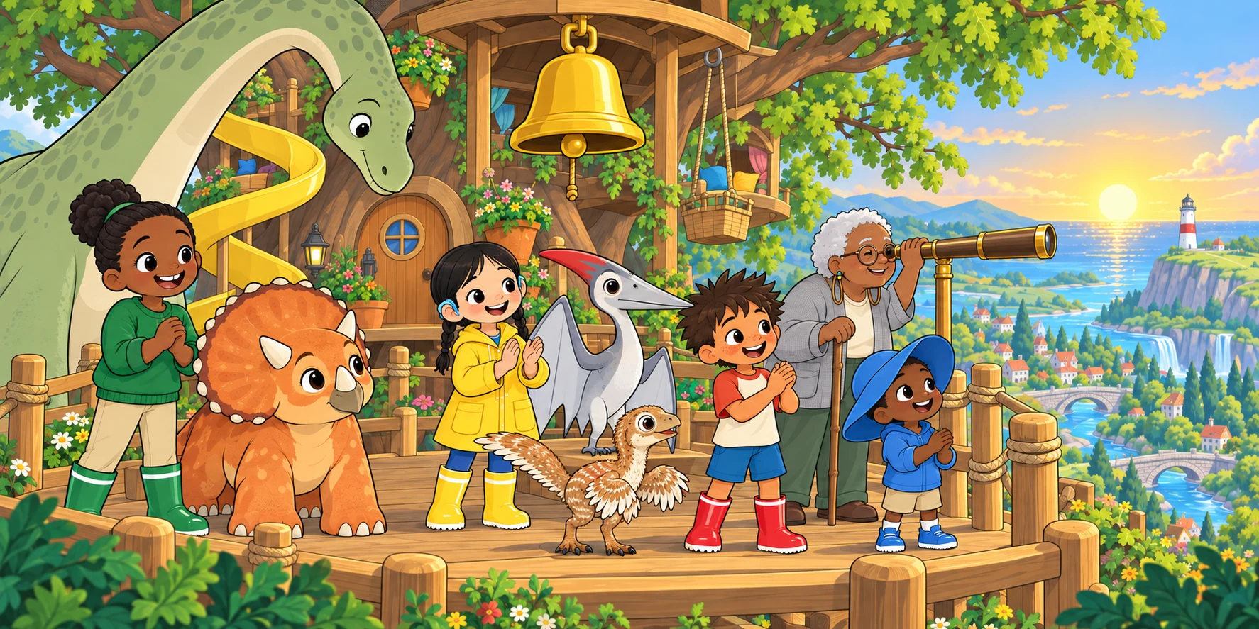 Maple Reaches: the bell, story pages 5 and 6.