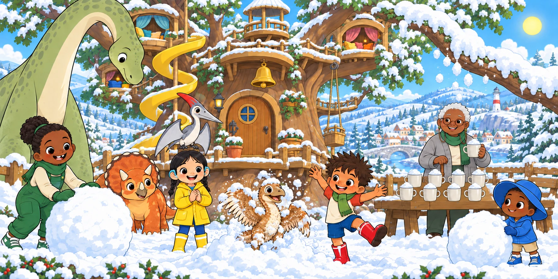 Snow on the Path: play, story pages 1 and 2.