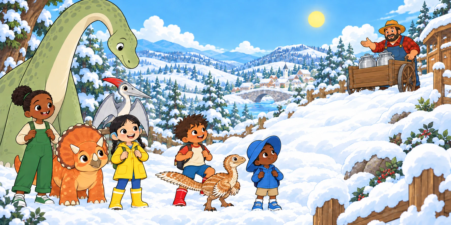Snow on the Path: try, story pages 11 and 12.